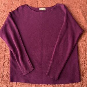 Bécool Boatneck Plum Ribbed Sweater